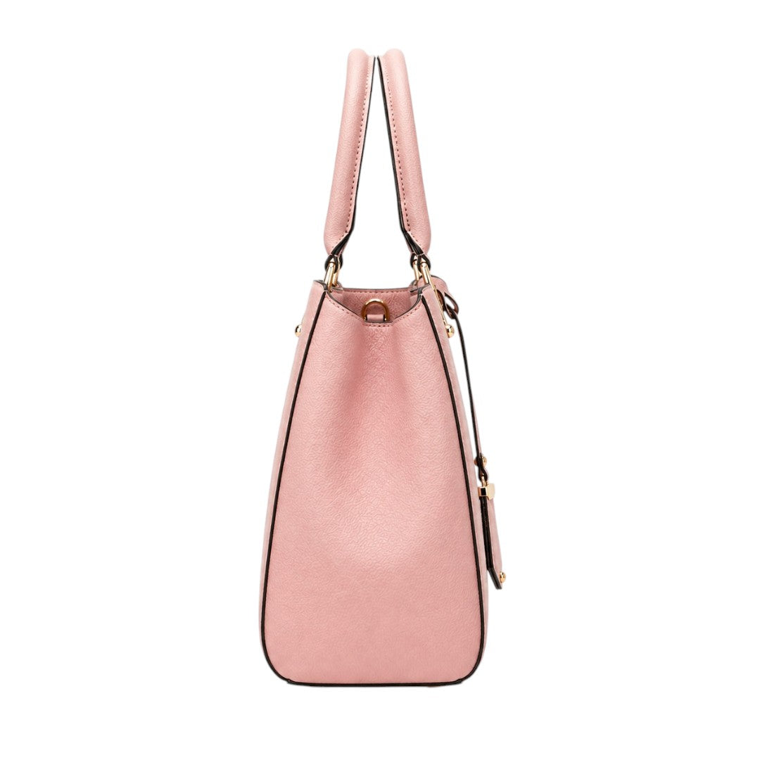 Baglio Elegant Blush Pink Structured Handbag for Women