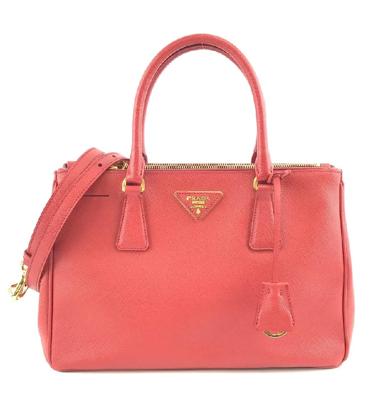 Prada Cleo bags with a crystal - embellished logo for added luxuryPrada Open Tote Lux Red Saffiano Leather Shoulder Bag