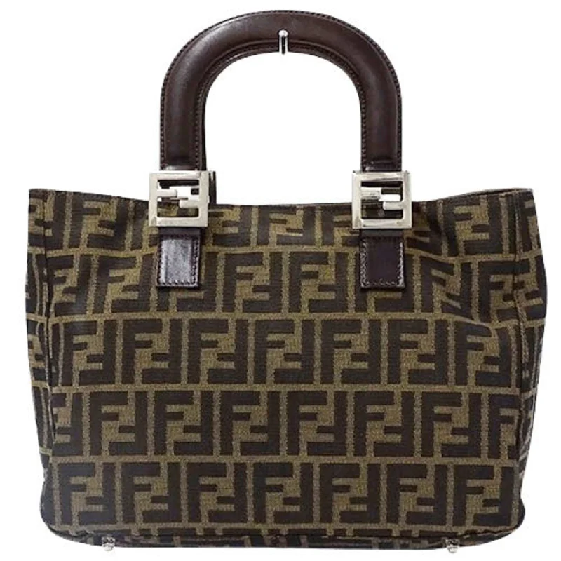 Goyard bags with a front - flap pocket and a turnlock for a classic and elegant aestheticFENDI Bag Ladies Handbag Zucca Canvas Brown Khaki 26329 Compact