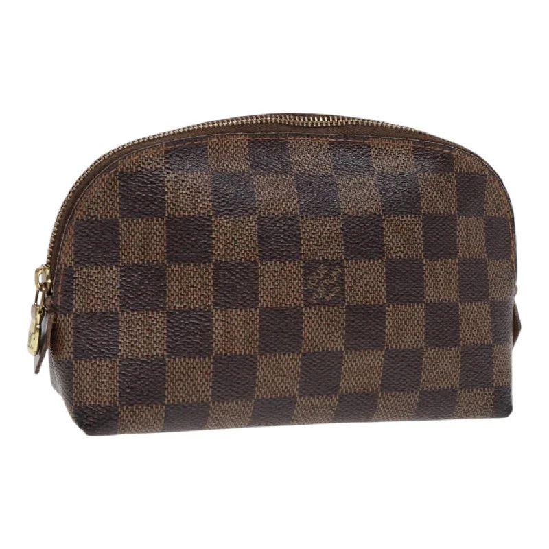 Louis Vuitton Alma bags with a leather - wrapped handle for a luxurious feelLOUIS VUITTON Damier Ebene Pochette Cosmetic PM Pouch N47516 LV Auth 86814