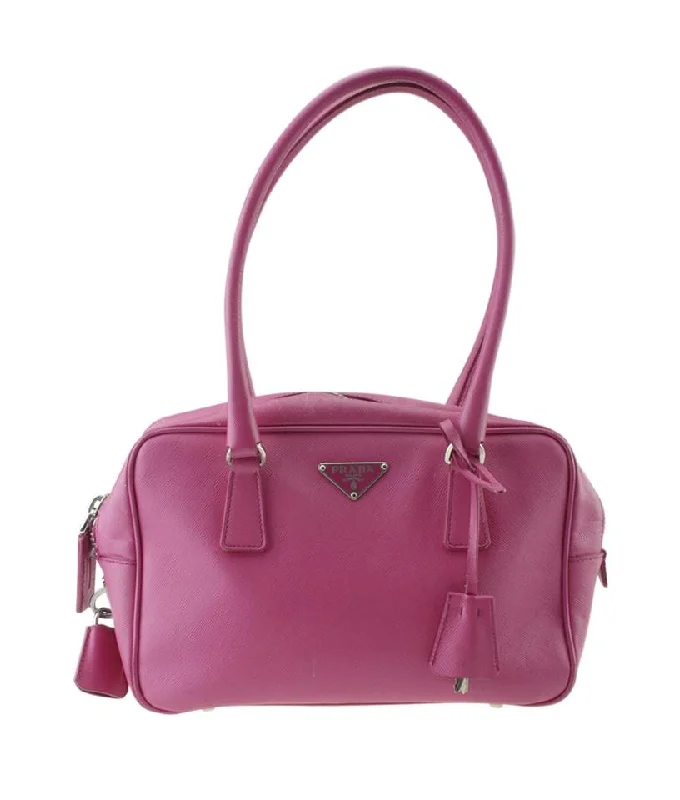 Prada crossbody bags in a vibrant red for a bold fashion statementPrada Lux Bl0189 Saffiano Saffiano Pink Leather Tote