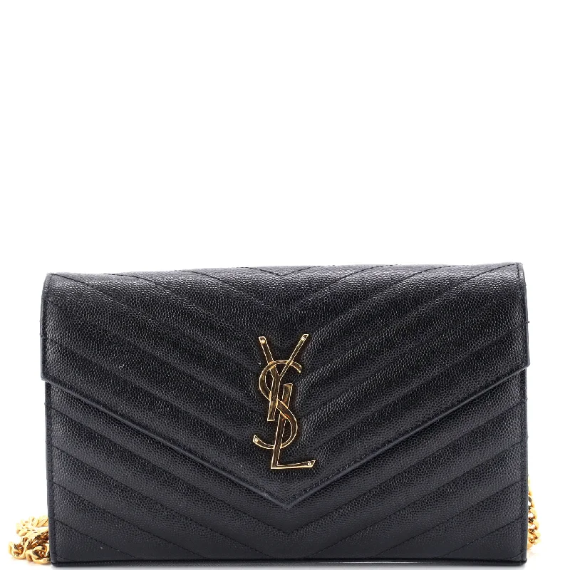 Yves Saint Laurent bags for sophisticated looksClassic Monogram Wallet on Chain Matelasse Chevron Leather Medium