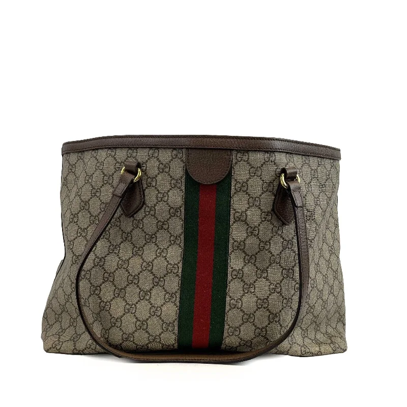 Gucci tote bags for women with a printed Gucci logoGucci tote bags for women with a printed Gucci logoGUCCI - Good - Ophidia GG Medium Shoulder Tote - Beige & Ebony - Handbag