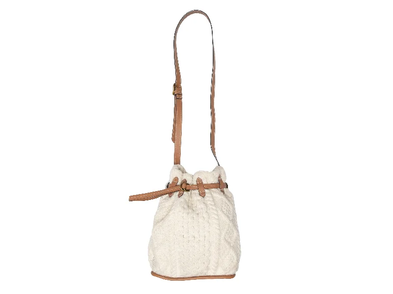 Yves Saint Laurent bags for sophisticated looksWhite Polo Ralph Lauren Cable Knit Bucket Bag