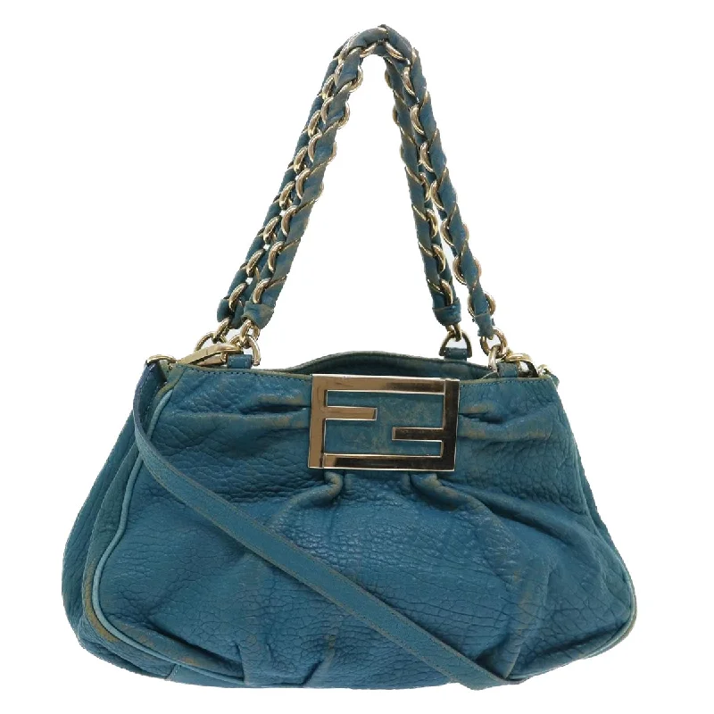 Goyard Margot bags with a printed map pattern for a travel - inspired lookFENDI Chain Shoulder Bag Leather 2way Turquoise Blue  52739