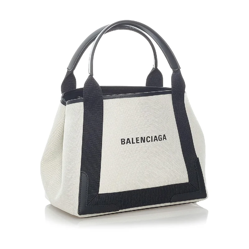 Balenciaga Navy Cabas S Canvas Tote Bag (SHG-32033)