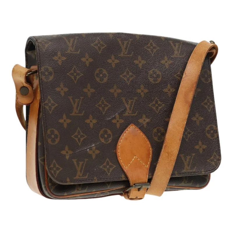 Ladies Louis Vuitton shoulder bags with a magnetic - closure flap for easeLOUIS VUITTON Monogram Cartouchiere GM Shoulder Bag M51252 LV Auth 86787