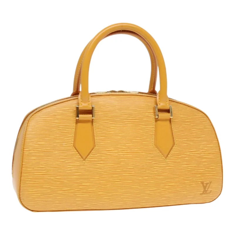 Louis Vuitton Petite Malle bags with a hard - shell structure for uniquenessLOUIS VUITTON Epi jasmine Hand Bag Tassili Yellow M52089 LV Auth ep5435