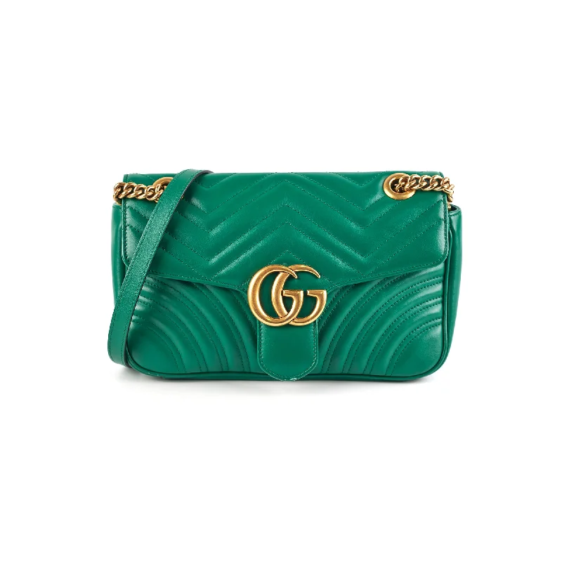 Small - sized Women Gucci shoulder bags for evening outingsSmall - sized Women Gucci shoulder bags for evening outingsGucci Small Marmont Green