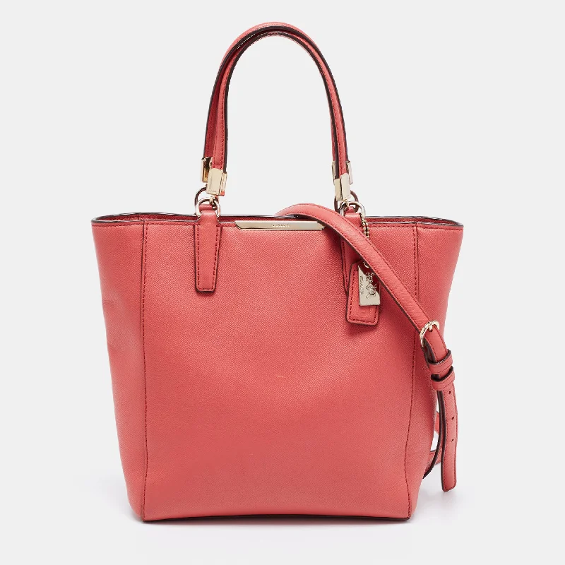 Luxury bags with chain strapsRed Leather Zip Tote