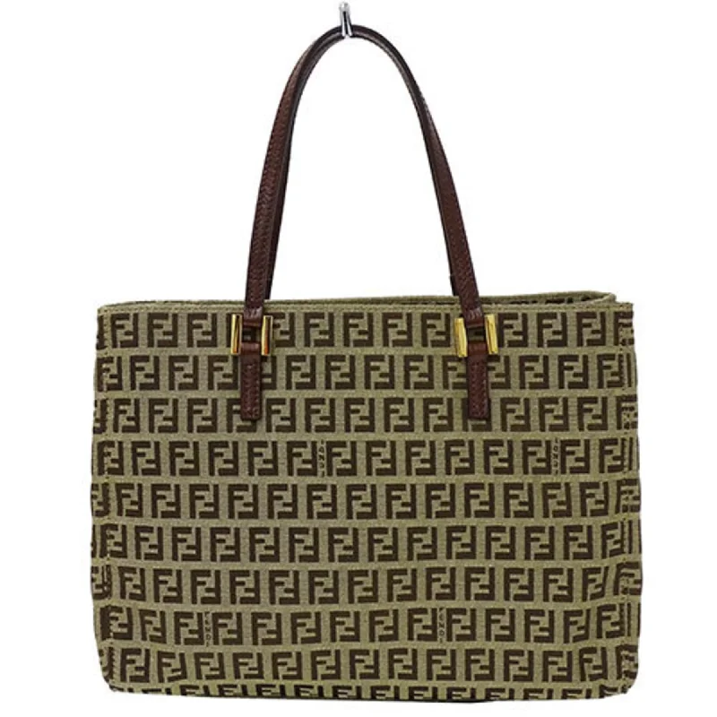 Goyard tote bags with a spacious interior and multiple pockets for daily essentials storageFENDI Bag Women's Zucchino Handbag Canvas Leather Beige Brown 8BH132 Zucca Pattern