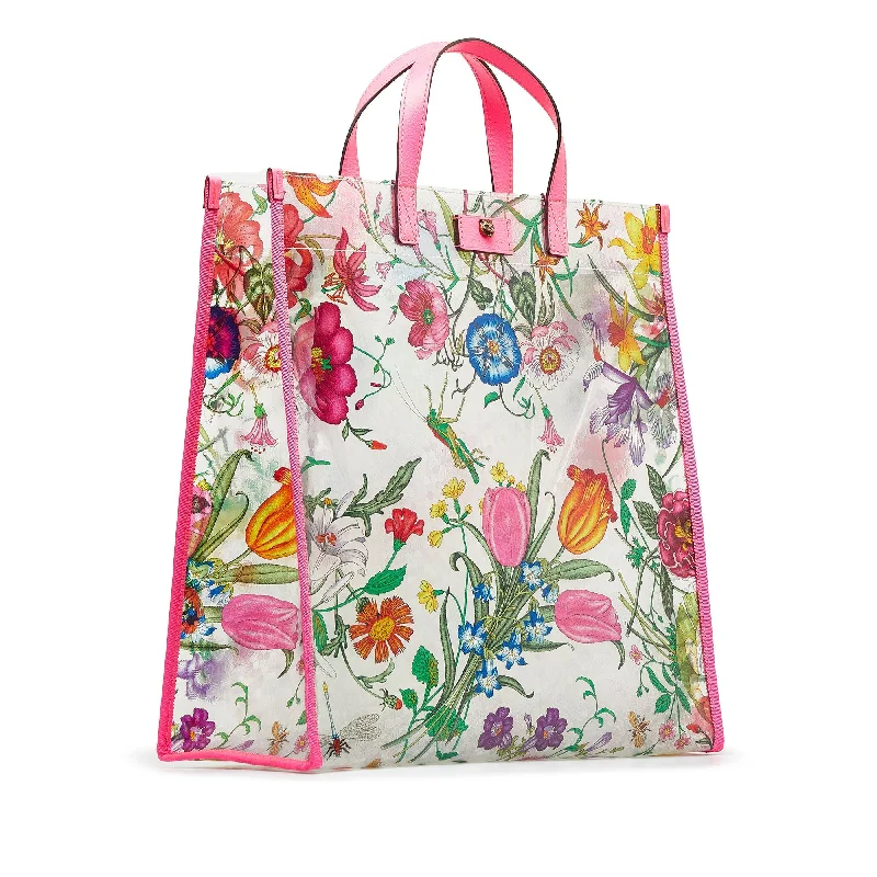 Gucci tote bags for women with a water - resistant coatingGucci tote bags for women with a water - resistant coatingMulti Gucci Flora Print Vinyl Tote