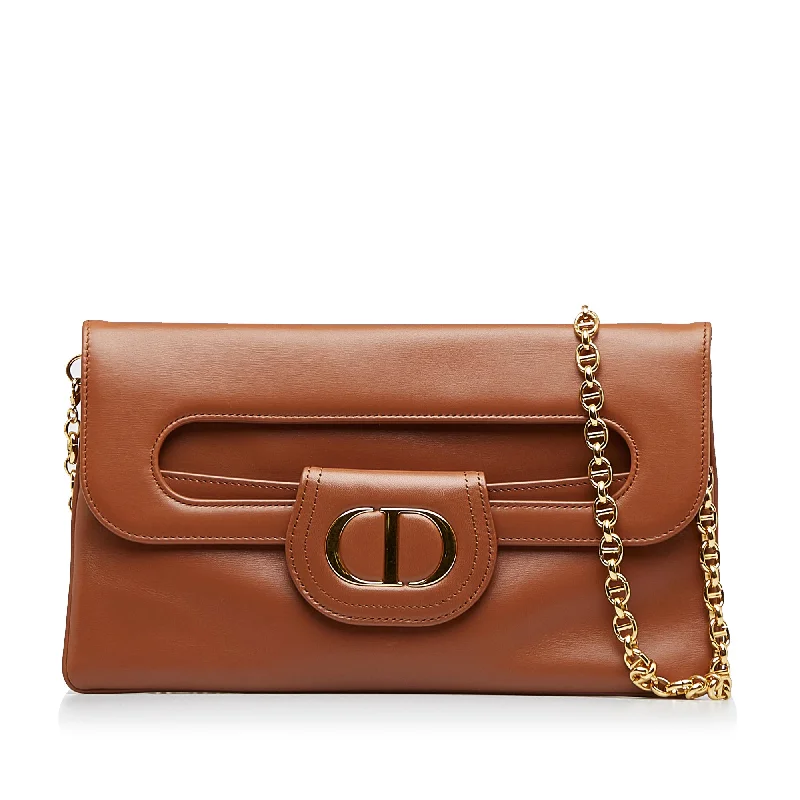 Yves Saint Laurent bags with bold metallic accentsBrown Dior Medium DiorDouble Crossbody Bag