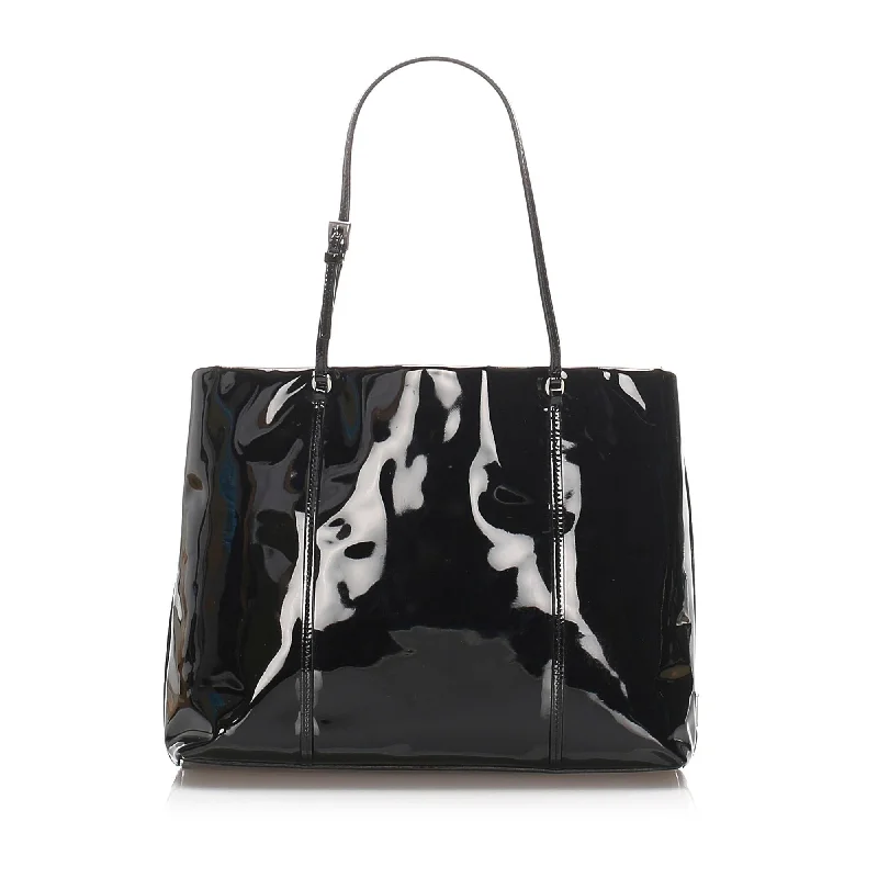 Prada nylon backpacks with a sleek, minimalist appearancePrada Patent Leather Tote (SHG-10270)