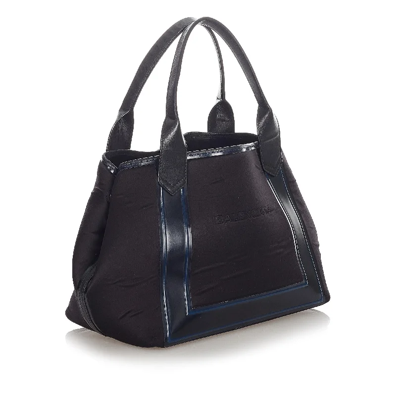 Balenciaga Navy Cabas S Canvas Tote Bag (SHG-22964)