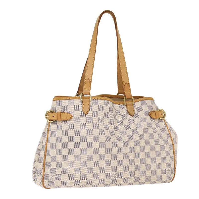 Ladies Louis Vuitton shoulder bags with a tassel decoration for charmLOUIS VUITTON Damier Azur Batignolles Horizontal Tote Bag N48172 LV Auth 87898