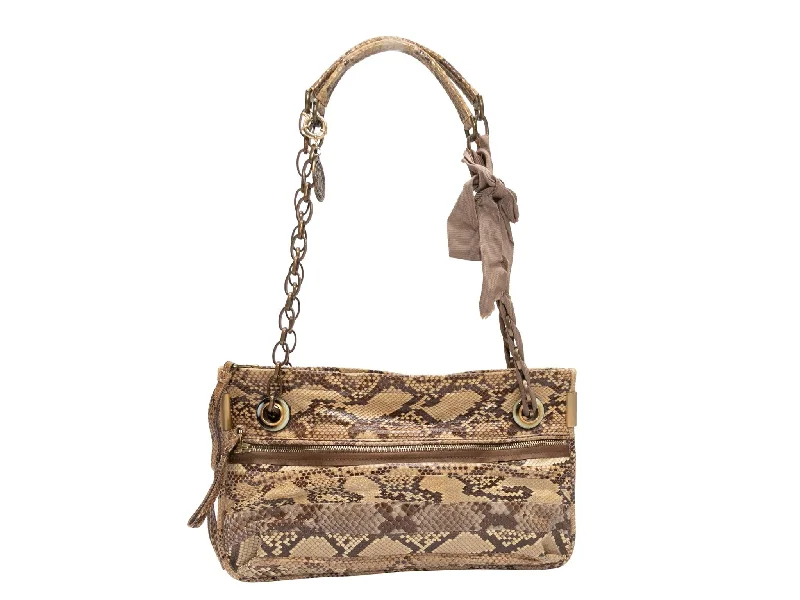 Yves Saint Laurent leather crossbody bagsBeige & Black Lanvin Snakeskin Shoulder Bag