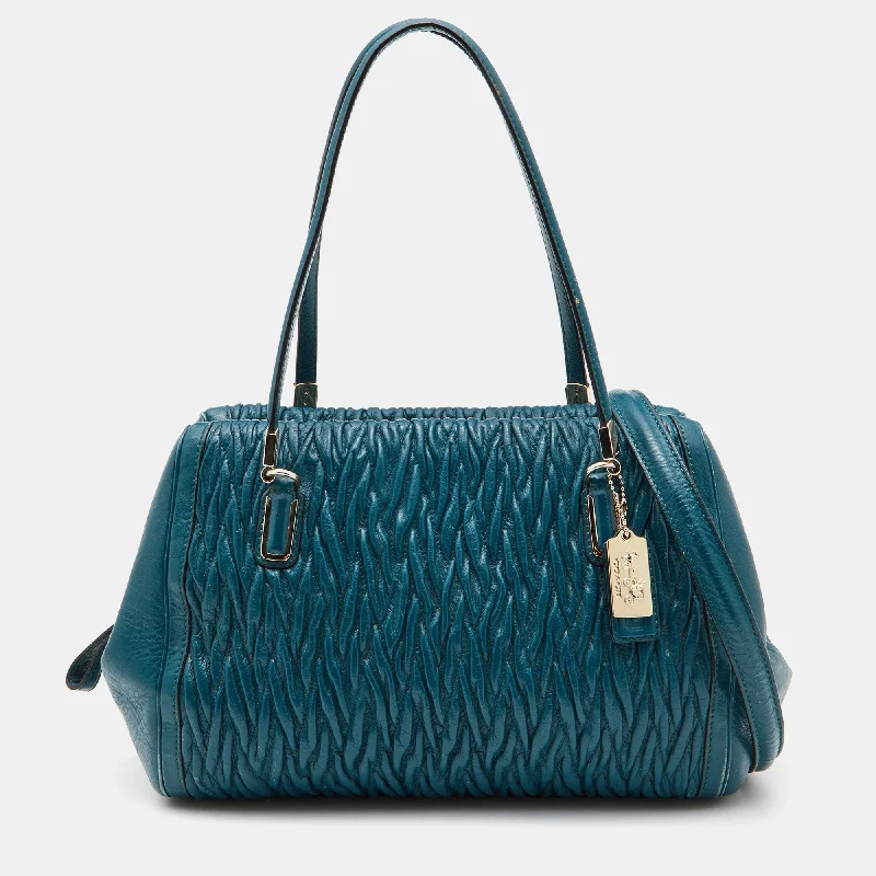 Best bags for weekend getawaysBlue Twist Gathered Leather Madison Madeline Eastwest Satchel