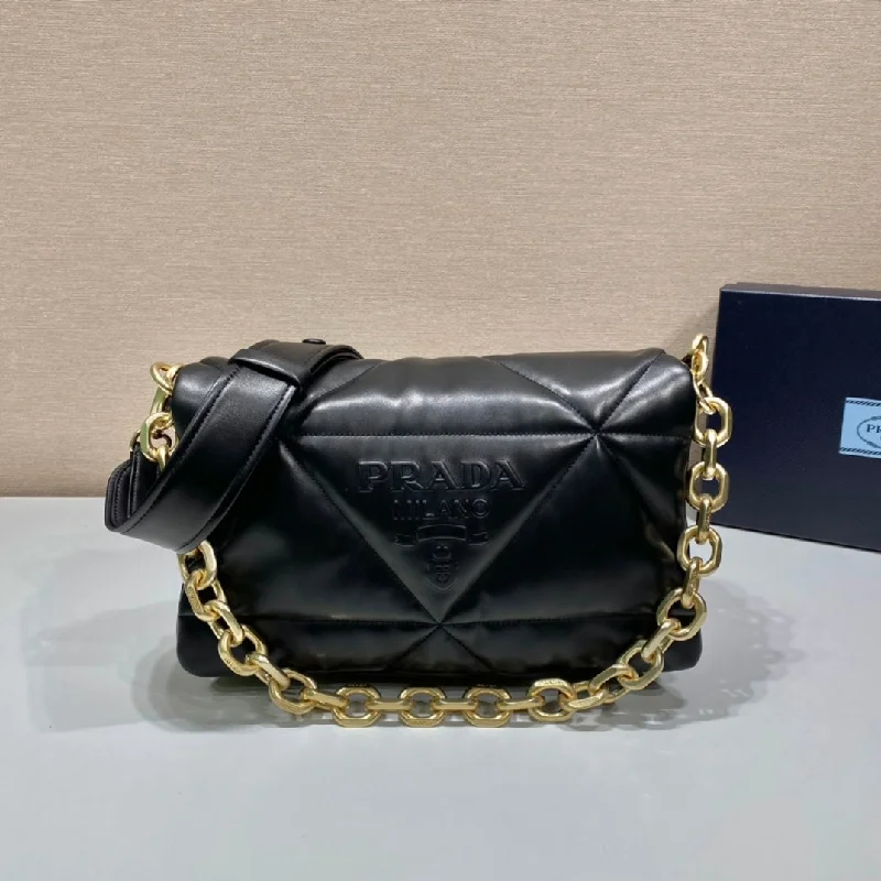 Ladies Prada Re - Edizione 2005 bags with a star - shaped charm for a playful touchPrada Padded Nappa Leather Shoulder Bag