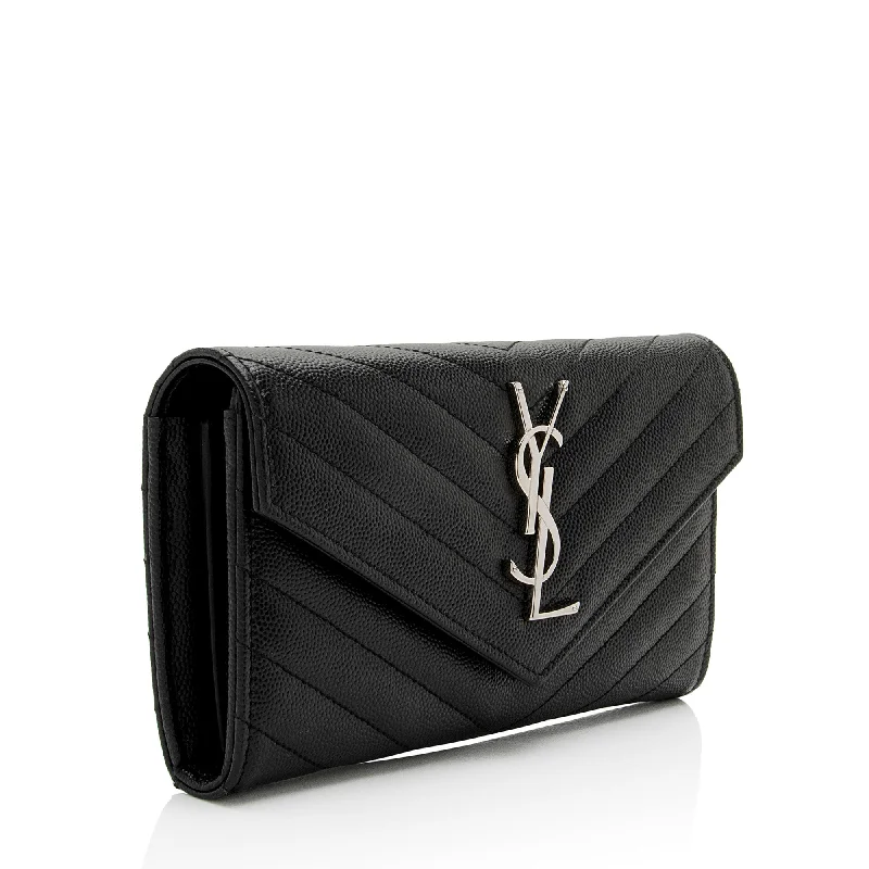 Yves Saint Laurent bags for casual everyday wearSaint Laurent Matelasse Grain de Poudre Monogram Wallet gZz6IY