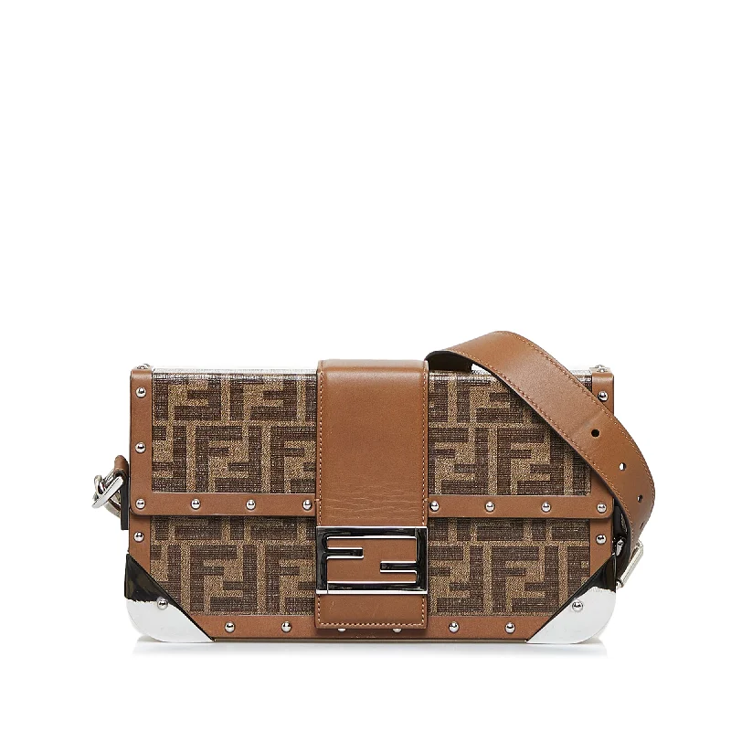 Brown Fendi Zucca Baguette Trunk Crossbody Bag