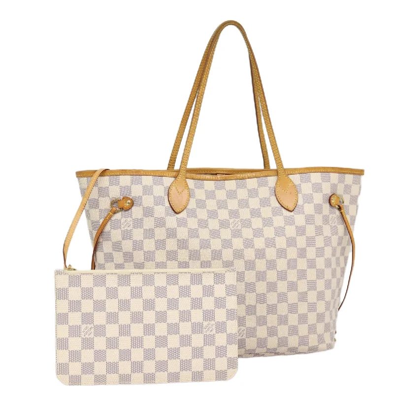 Louis Vuitton crossbody bags with a printed floral pattern for femininityLOUIS VUITTON Damier Azur Neverfull MM Tote Bag N41605 LV Auth 86660