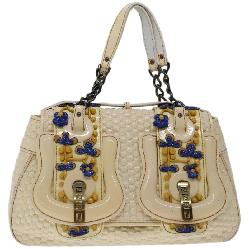 Goyard Margot bags with a detachable pouch for separating small itemsFENDI Chain Hand Bag Patent leather Beige  yk10972