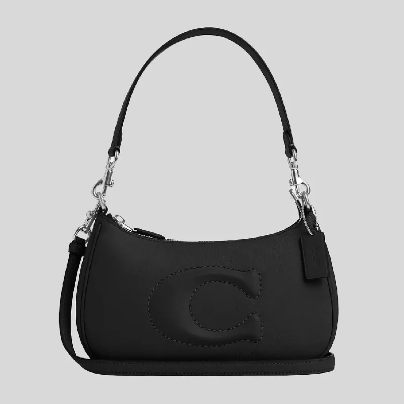 Customizable monogram bagsCOACH Teri Shoulder Bag Black CR099