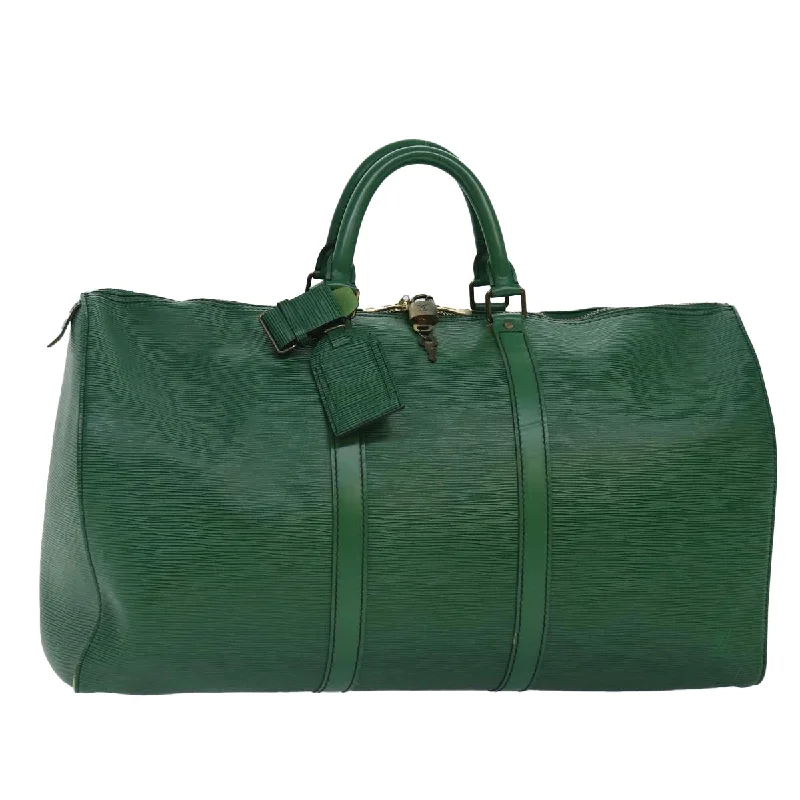 Louis Vuitton Twist bags with a crystal - embellished LV - turnlockLOUIS VUITTON Epi Keepall 50 Boston Bag Green M42964 LV Auth 84093