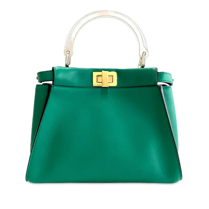 Green Fendi Mini Peekaboo Iconic Satchel