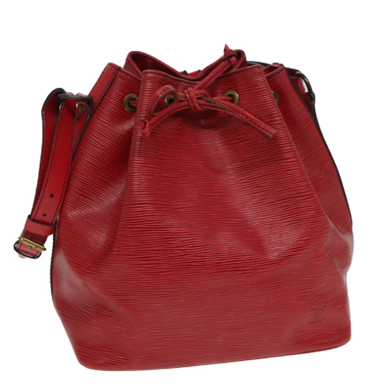 Ladies Louis Vuitton handbags with a detachable coin purse insideLOUIS VUITTON Epi Petit Noe Shoulder Bag Red M44107 LV Auth 86578