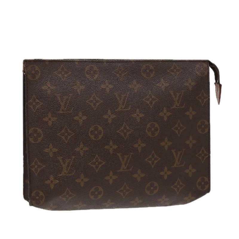 Ladies Louis Vuitton shoulder bags with a wide - width strap for comfortLOUIS VUITTON Monogram Poche Toilette 26 Pouch M47542 LV Auth 87539