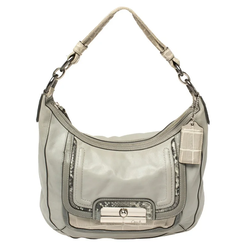 Best bags for weekend getawaysGrey Python and Croc Embossed and Leather Kristin Hobo