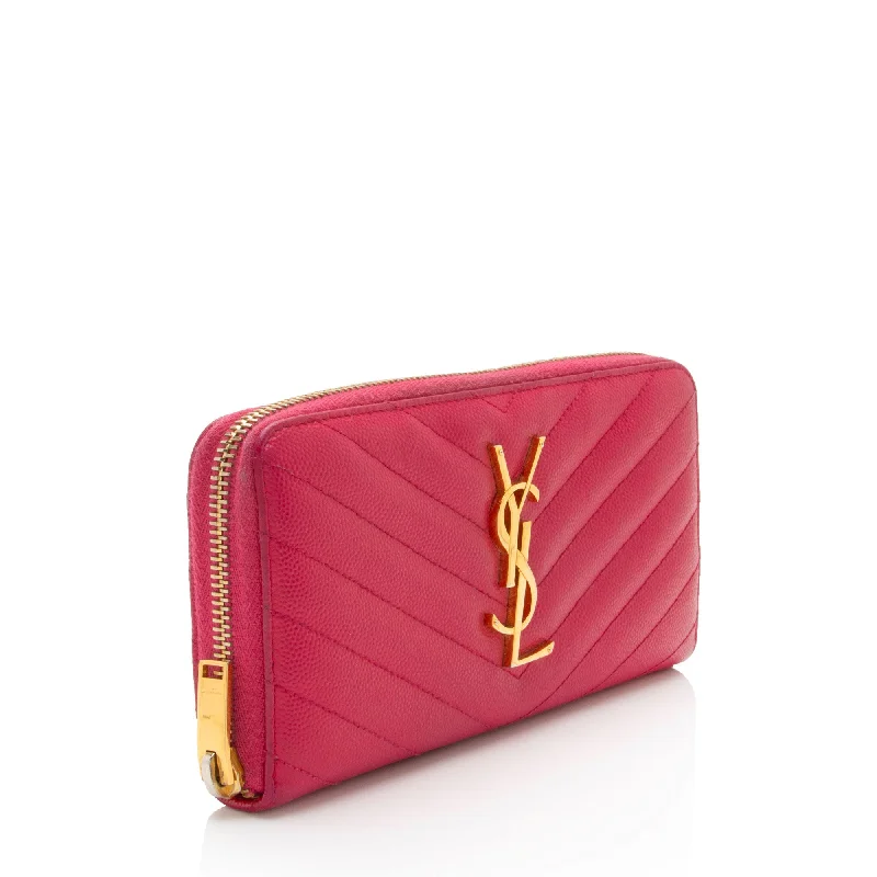 Yves Saint Laurent bags with iconic YSL logoSaint Laurent Matelasse Grain de Poudre Monogram Zip Around Wallet hYPXEX