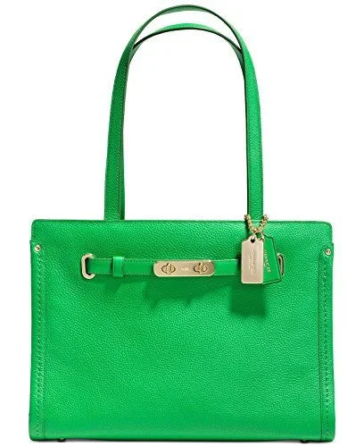 Lightweight duffle bags for gymCoach Women's Polshd Pebble Leather Small Coach Swagger Tote Light/green Satchel