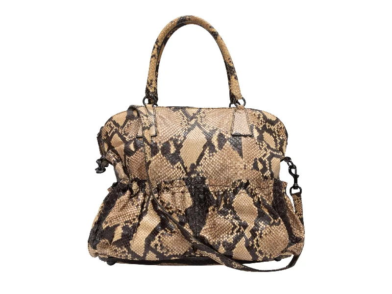 Yves Saint Laurent bags in vibrant colorsBeige & Black Valentino Python Shoulder Bag