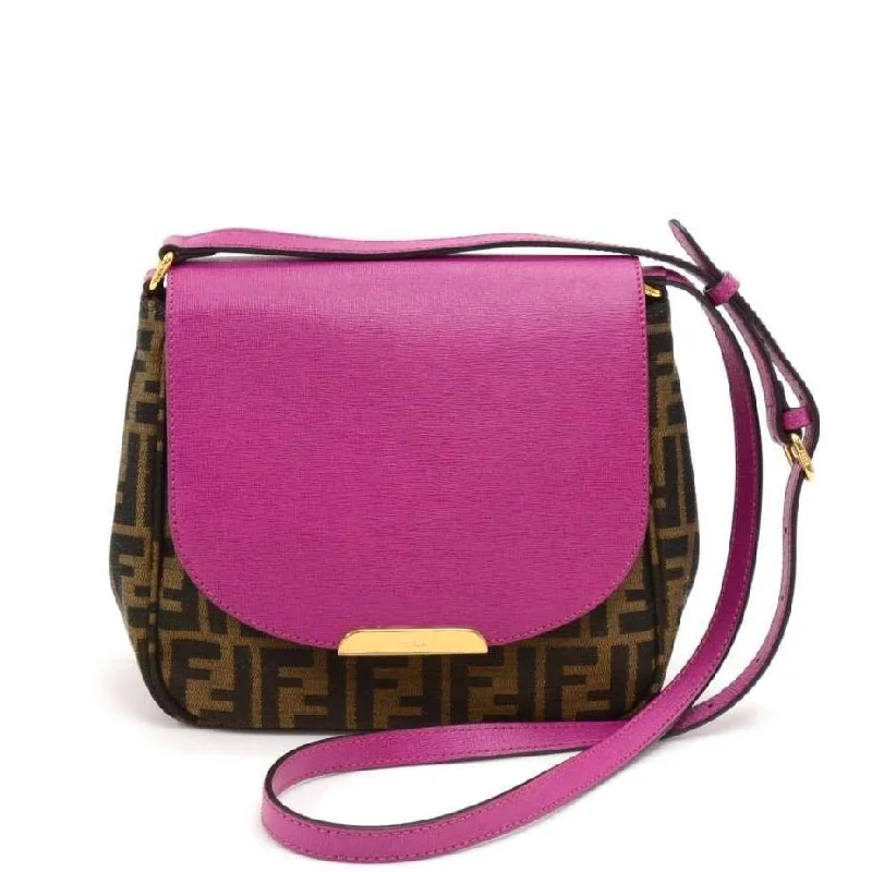 Ladies Goyard shoulder bags with a detachable phone stand for hands - free viewingMonogram Canvas and Fuschia Leather Crossbody Bag