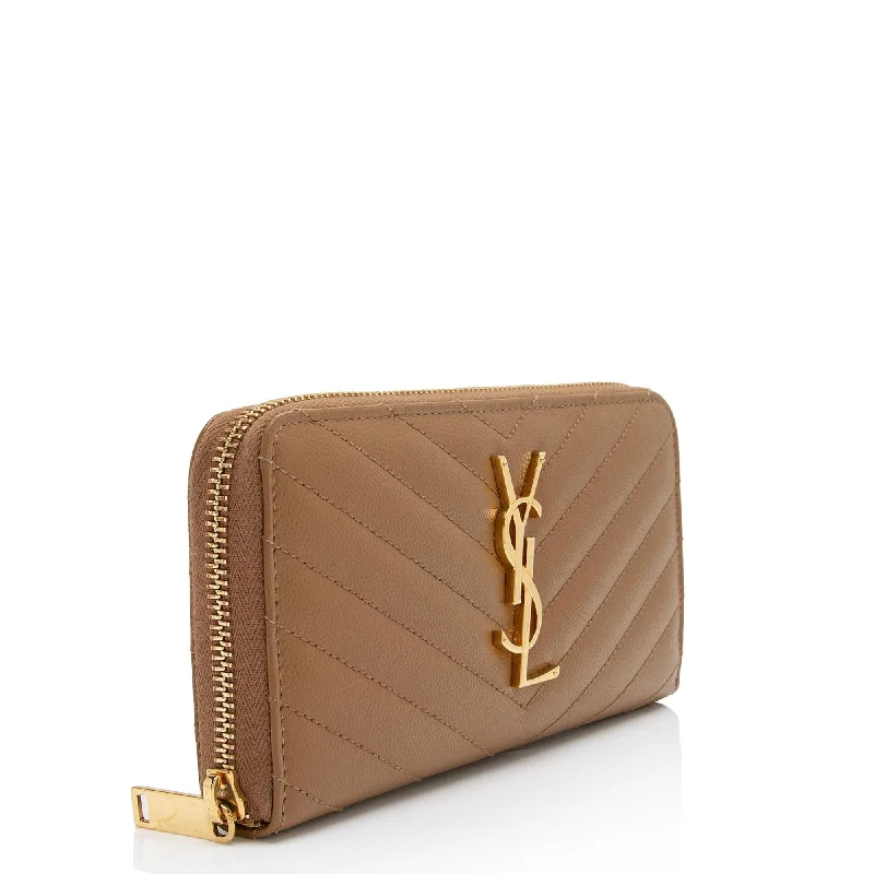 Yves Saint Laurent luxury handbags for womenSaint Laurent Matelasse Grain de Poudre Monogram Zip Around Wallet ZFHCDK