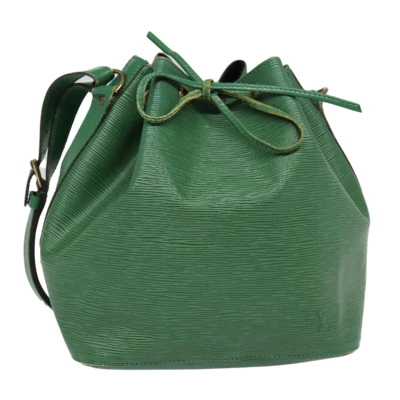 Ladies Louis Vuitton Capucines bags with a detachable shoulder strapLOUIS VUITTON Epi Petit Noe Shoulder Bag Green M44102 LV Auth 87508