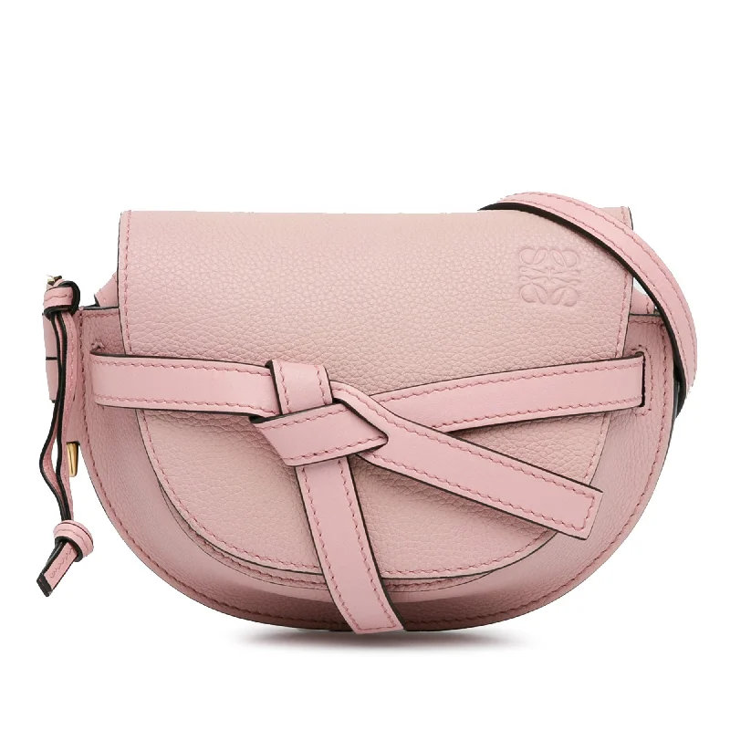 Pink LOEWE Small Leather Gate Crossbody