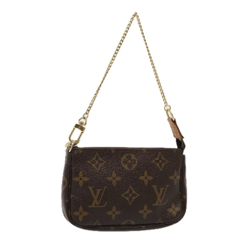 Louis Vuitton bags with a zip - around closure for enhanced securityLOUIS VUITTON Monogram Mini Pochette Accessoires Pouch M58009 LV Auth 87389