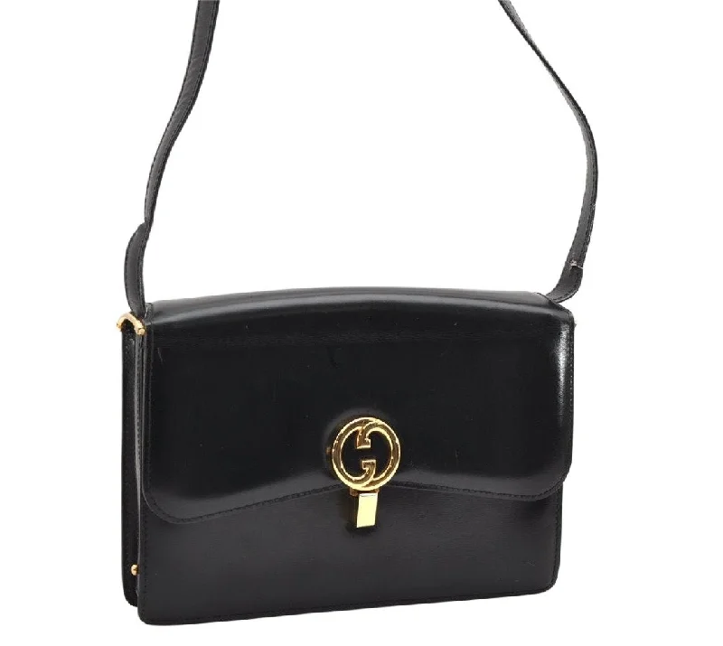 Gucci tote bags for women with a double - handle designGucci tote bags for women with a double - handle designAuthentic GUCCI Vintage Shoulder Cross Body Bag Purse Leather Black 7241K