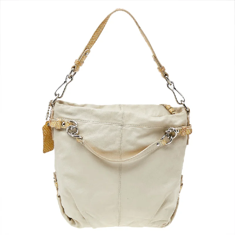 Minimalist leather handbagsBeige Leather Shoulder Bag