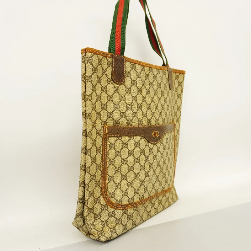 Gucci tote bags for women with a double - handle designGucci tote bags for women with a double - handle designGUCCI  Sherry Line Tote Bag Women's GG Supreme Tote Bag Beige