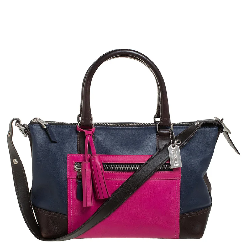 Minimalist leather handbagsMulticolor Leather  Front Zip Tote