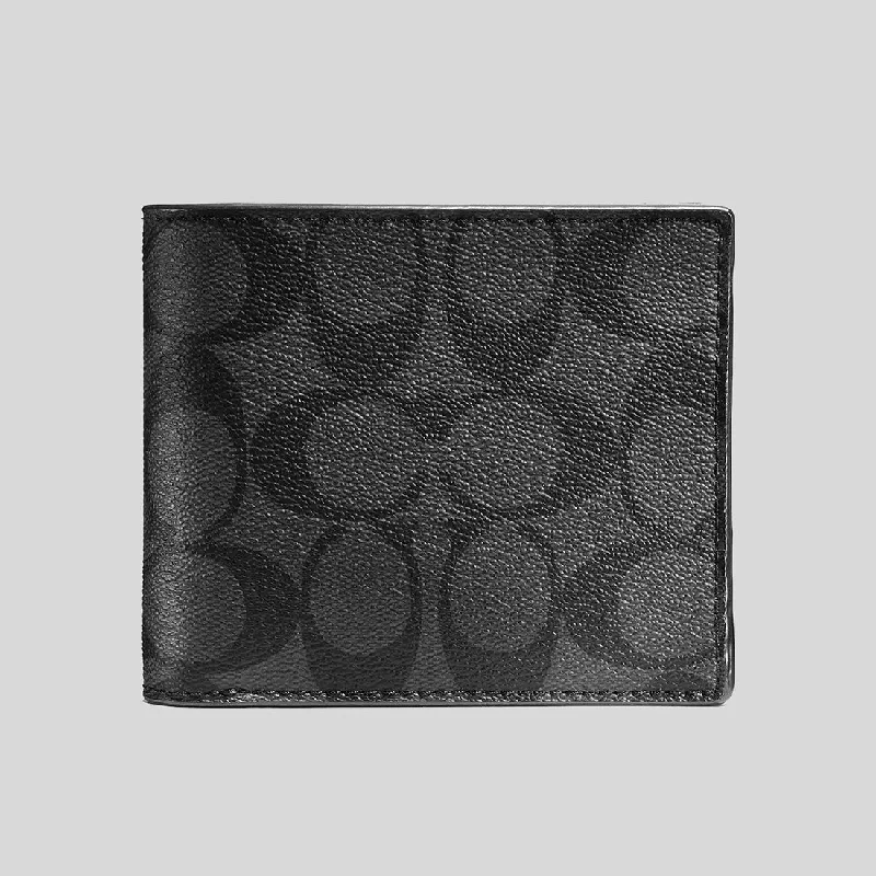 Affordable leather bagsCOACH Men's 3 In 1 Wallet In Signature Canvas Charcoal/Black CR905