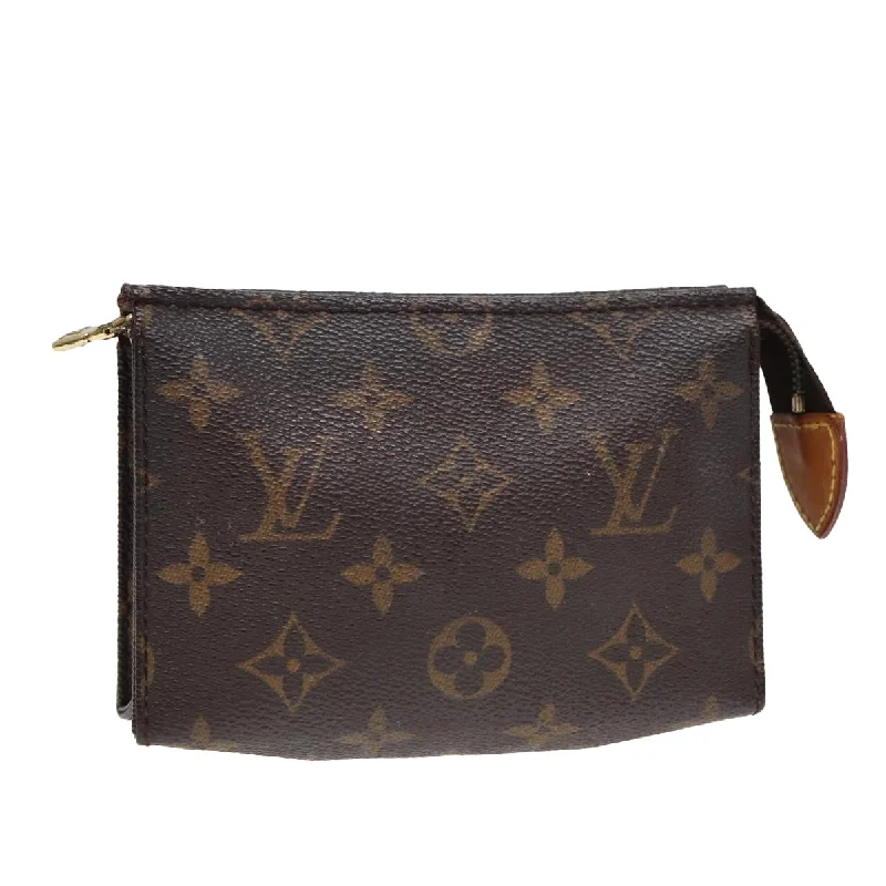 Ladies Louis Vuitton shoulder bags with a single - handle silhouetteLOUIS VUITTON Monogram Poche Toilette 15 Pouch M47546 LV Auth 87457