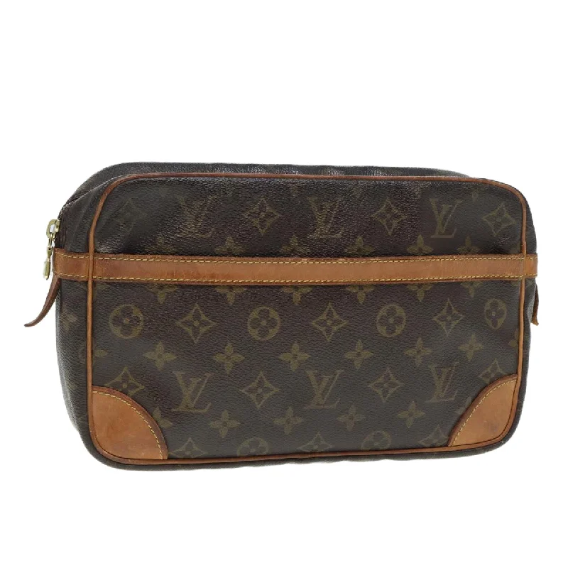 Louis Vuitton handbags with a beaded trim for a touch of glamourLOUIS VUITTON Monogram Compiegne 28 Clutch Bag M51845 LV Auth 84469