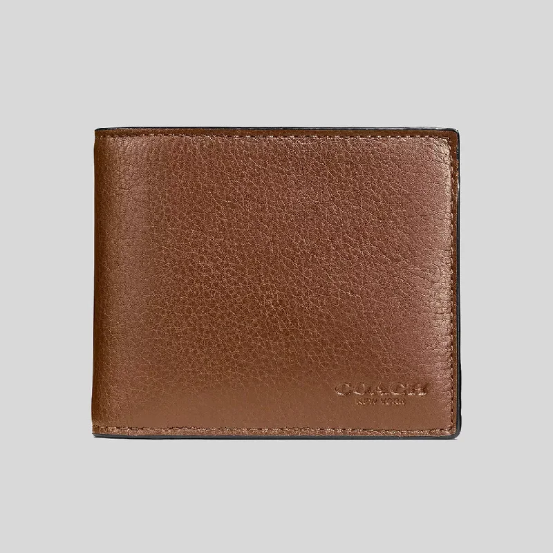 High-quality leather messenger bagsCOACH Men's 3 In 1 Wallet In Smooth Calf Leather Dark Saddle CR911