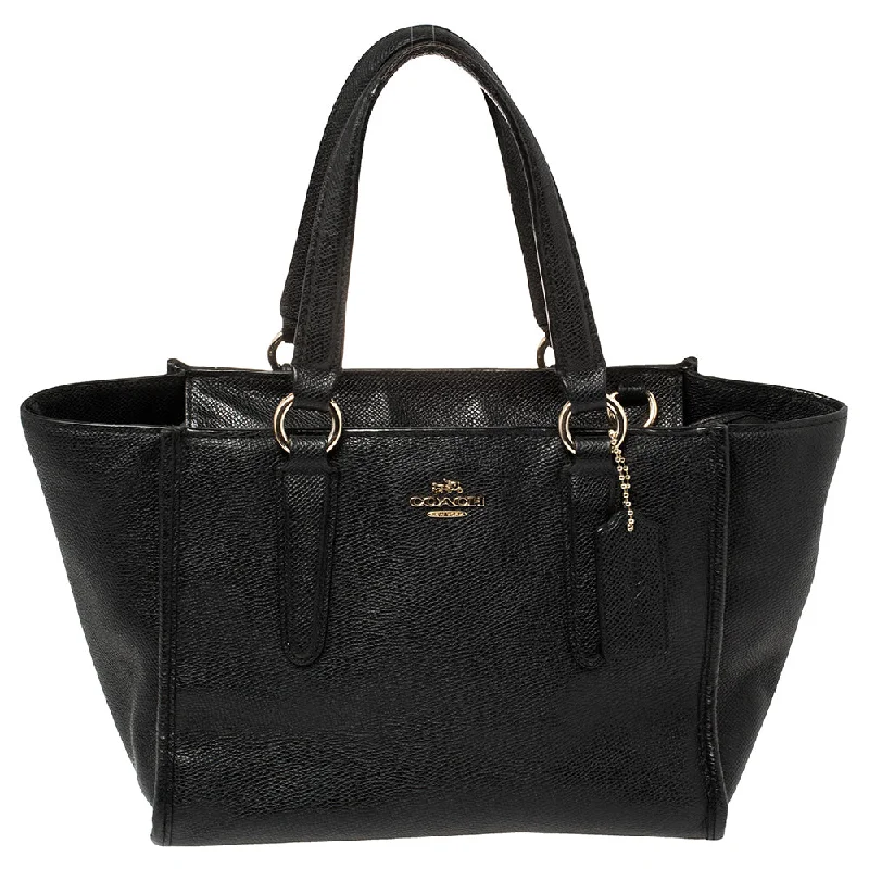 Large capacity travel bagsBlack Textured Leather Crosby Tote